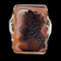 14K White Gold Carved Sardonyx Double Silhouette Large Cameo Portrait Ring Size 11 1/4