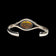 Sterling Silver Split Shank Cognac Baltic Amber Cuff Bracelet: Floral Motif