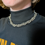 Sterling Silver "DNA" Ball Statement Necklace Toggle Clasp