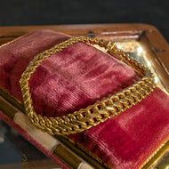 10K Yellow Gold Double Curb Link Italy Chain Bracelet