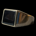 10K Yellow Gold & Black Onyx Unisex Signet Ring Size 7 1/4