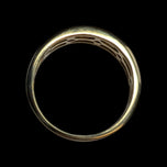 10K Yellow Gold Double Row Diamond Band Size 7 1/4