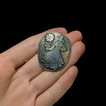Mid Century Soviet / Latvian 875 Silver Folk Relief Motif Brooch