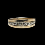 10K Yellow Gold Men's Band Diamond Inset Size 11