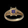 10K Yellow Gold Emerald Cut Purple Sapphire Open Work Cathedral Ring Size 7.5