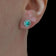 10K White Gold Emerald & Diamond Cluster Screw Back Stud Earrings
