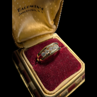 14K Yellow Gold Diamond Channel Set Band Ring Size 9 3/4