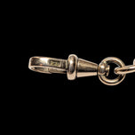9K Gold Dog Clip and Open Work T-Bar / Panel Deco Watch Fob Chain