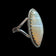 Sterling Silver White Banded Agate Cabochon Ring Size 6 1/2