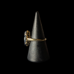 10K Yellow Gold & Marquise Cut Hematite Ring Size 5.5