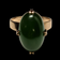 14K Gold & Jade Cocktail Ring Size 5 3/4