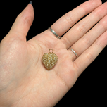 14K Antique Victorian Yellow Gold and Seed Pearl Heart Charm / Pendant or Brooch