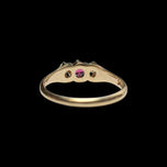 Antique 14K Yellow Gold Claw Set Garnet & Seed Pearl Ring Size 5.5