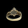 10K Yellow Gold Diamond Shaped Waterfall Cluster Ring Size 4.5
