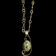 Orno Poland Sterling Silver & Green Stone Textured Chain Modernist
