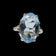 Shiptonia of England Silver & Blue Glass Statement Ring Size 5