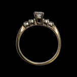 14K Yellow Gold Five Diamond Engagement Ring 0.30CT Size 5 3/4