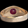 10K Yellow Gold Synthetic Ruby Men's Ring Size 11
