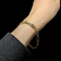 Mens 10K Yellow Gold Double Sided Etched Figaro Link Bracelet
