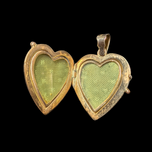 18K Yellow Gold Heart Locket Pendant Vintage Italy Venice