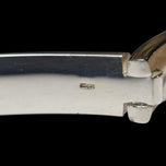 Brushed Sterling Silver Modernist Geometric Bangle Bracelet