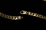 14K Yellow Solid Gold Curb Link Chain Necklace Italy