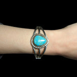 Sterling & Turquoise Chief Dodge Split Shank Cuff Bracelet