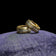 10K Yellow & White Gold Two Tone Etched Pattern Huggy Hoop Earrings by SCJ