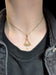 Antique 10K Yellow Gold Arts & Crafts Era Lavalier Necklace with Seed Pearls