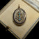 Antique Gold Filled Mourning Sailor Etched Anchor Locket With Turquoise and Seed Pearls