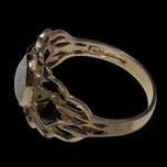 10K Yellow Gold, Opal and Pink Tanzanite Ring Size 6