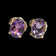 10K Yellow Gold Claw Set Amethyst Stud Earrings