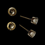 14K Yellow Gold Diamond Solitaire Stud Earrings 1.54 CT Total Weight Screw Backs