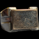 Sterling Silver & 14K Yellow Gold Unisex Signet Ring Size 6 3/4