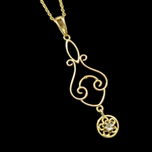 14K Yellow Gold & Diamond Lavalier Pendant Necklace