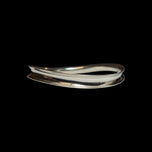 Sterling Silver Concave Warp Abstract Bangle Bracelet