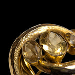 Antique 9K Gold & Citrine Victorian Era Love Knot Brooch