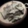 Antique 19th Century Gutta Percha Mourning Cameo Locket Pendant Left Facing Portrait