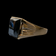 10K Yellow Gold Square Cut Hematite Signet Style Ring Size 11.5
