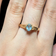 14K Yellow Gold and Aquamarine Scroll Work Ring Size 6