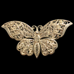 Sterling Silver Birks Butterfly Filigree Brooch Vintage Openwork