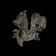 Sterling Silver Ruby & Marcasite Chinese Dragon Brooch