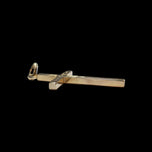 10K Yellow Gold Cross with Decorative Etching
