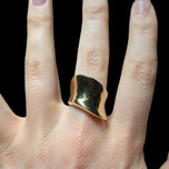 10K Yellow Gold Modern Abstract Wave Ring Size 7