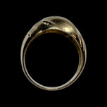 10K Yellow Gold Brushed / Etched Dome Ring Size 7