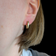 14K Brushed Yellow Gold Snuggie Hoops with Diamonds