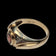 10K Yellow Gold Bezel Set Garnet & Diamond Ring Size 8 1/4 - Unisex