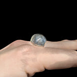 Sterling Silver Etched Dome / Bubble Ring Size 7 1/4