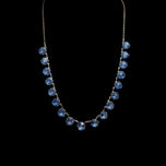 Sterling Silver & Blue Spinel Stone Art Deco Rivière Necklace / Collet