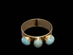 14K Yellow Gold Triple Larimar Wide Band Ring Size 7 1/4